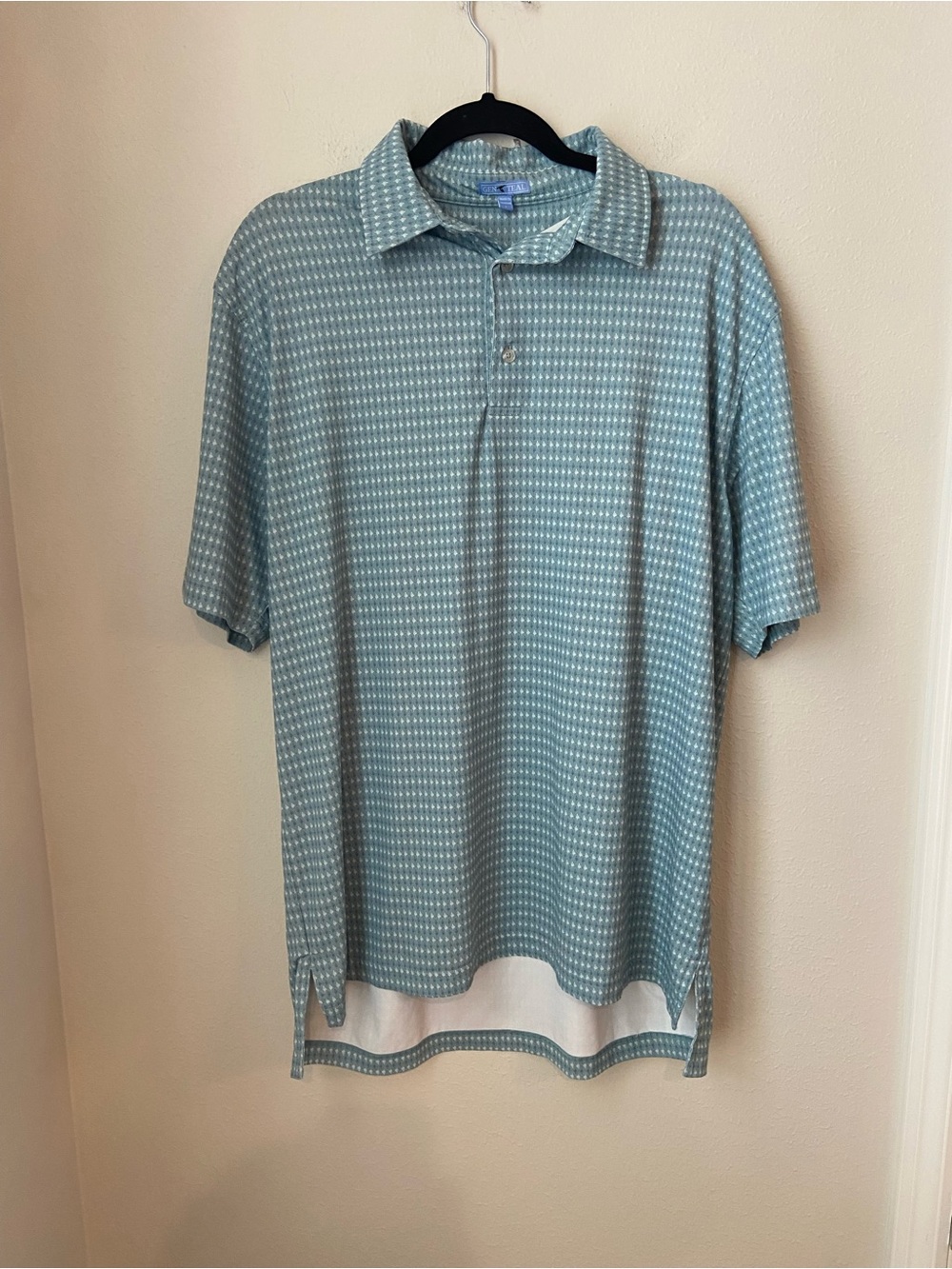 GenTeal Men’s Performance Golf Polo Shirt Blue Print Size L